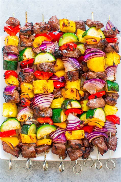 Grilled Steak Kabobs Recipe Fast And Easy Averie Cooks