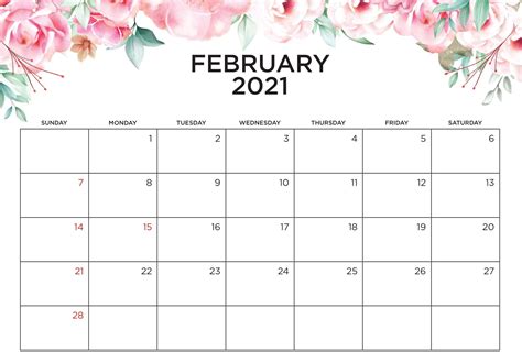 Calendar February 2021 Printable Pdf Holidays Template One Platform