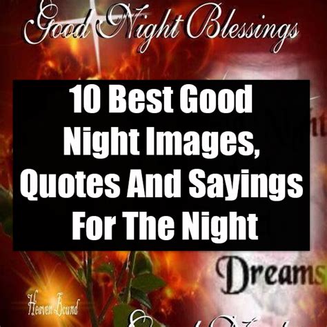 10 Best Good Night Images Quotes And Sayings For The Night