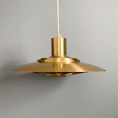 Vintage Danish Modern P376 Brass Pendant Lamp By Preben Etsy Brass