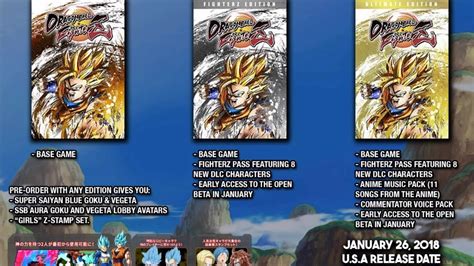 Dragon Ball Fighterz Us Release Date Pricingdlc And Special Edition