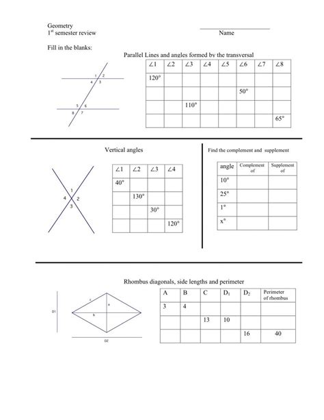 Angle relationships worksheet answers — db-excel.com