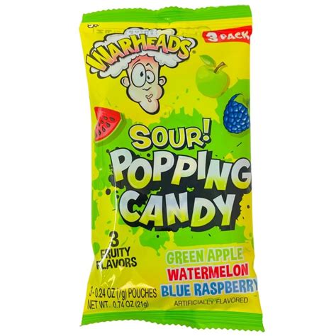 Warheads Sour Popping Candy 3pk 74oz Candy Funhouse