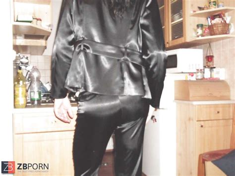 Dark Hued Satin Suit Pants Harness Jacket Zb Porn