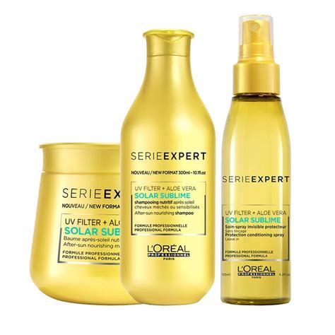 l oreal kit serie expert solar sublime uv filter aloe vera shampoo masque trattamento