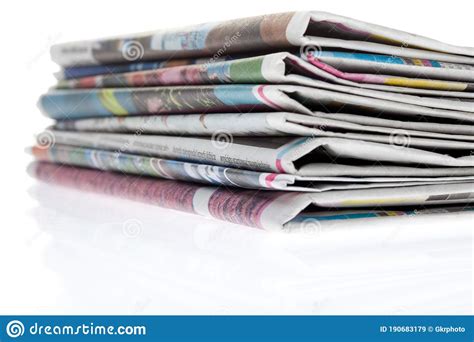 Newspapers Folded And Stacked Concept Stock Image Image Of Important