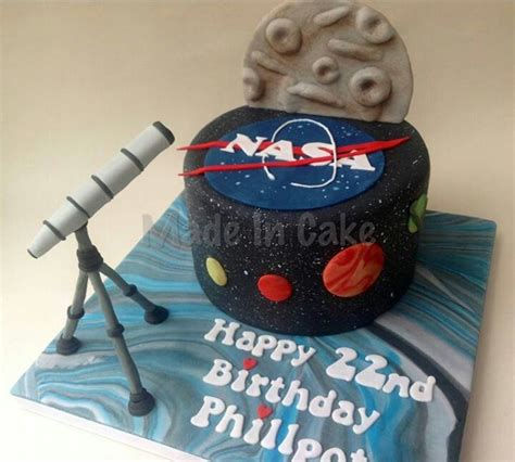 Nasa With A Telescope Cake Happy Birthday Nasa Outer