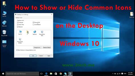 How To Hide The Desktop Icons In Windows 10 Youtube