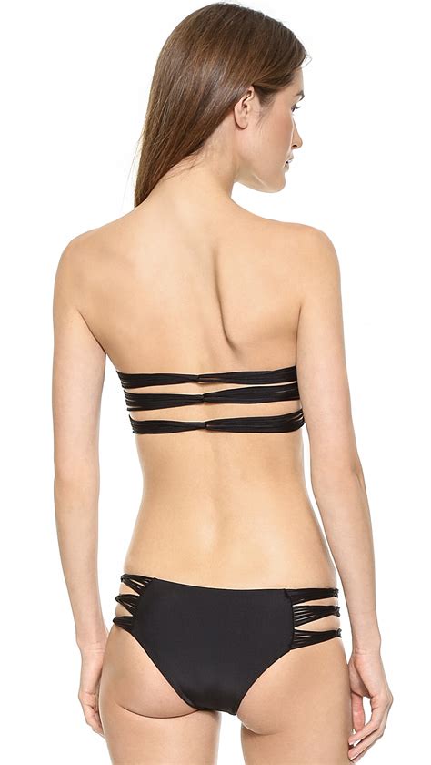 Lyst Mikoh Swimwear Sunset Skinny String Bandeau Bikini Top Night