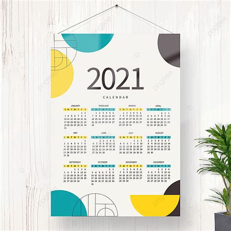 Calendar Design For Color Geometry 2021 Template Download On Pngtree