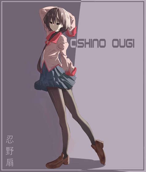 Sinxe80 Oshino Ougi Monogatari Series Owarimonogatari Highres 1girl Arm At Side Arm Up