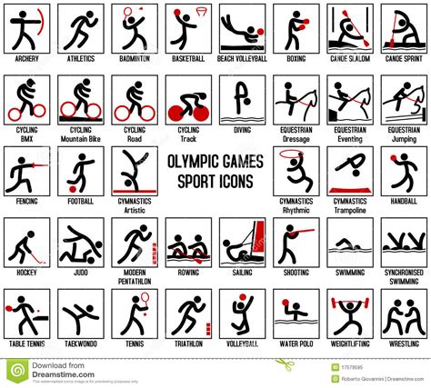 iconos del deporte de los juegos olimpicos foto de archivo