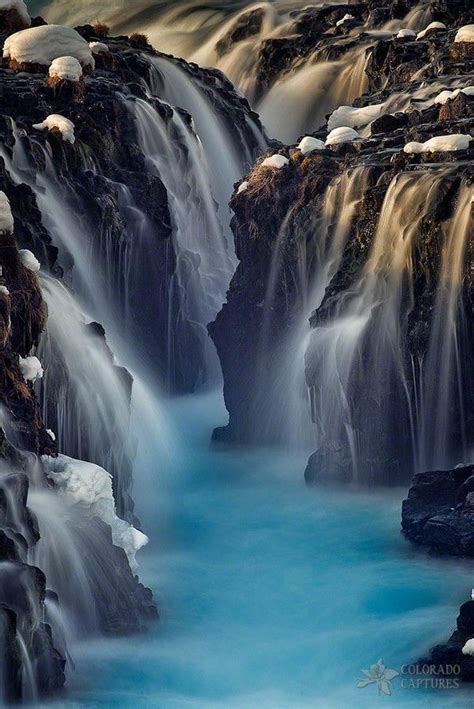 Gorgeous Blue Water Cascades Of Brúarfoss Iceland Cool Pictures Of