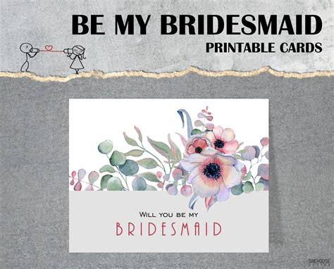 Bridesmaid Proposal Cards Printable