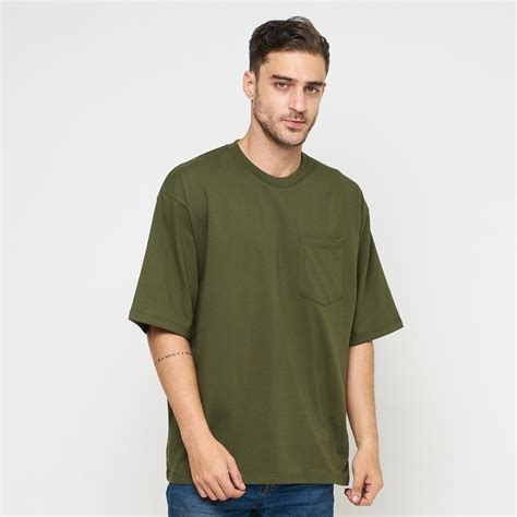 Jual Kaos Polos Pocket Polos Oversize Pocket Unisex Combed 20s Olive