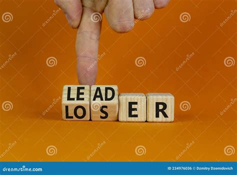 Loser Or Leader Symbol Businessman Turns Cubes And Changes The Word