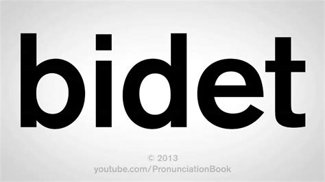 Good pronunciation is essential to sounding like a native english speaker. How to Pronounce Bidet - YouTube