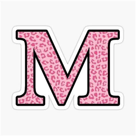 Letter M Cheetah Stickers For Sale Lettering Initials Sticker