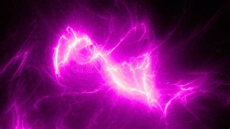 Pink Glowing High Energy Plasma Energy Field In Space Stock