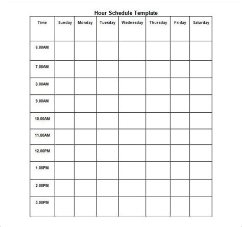 Weekly Hourly Planner Templates At Allbusinesstemplatescom Weekly