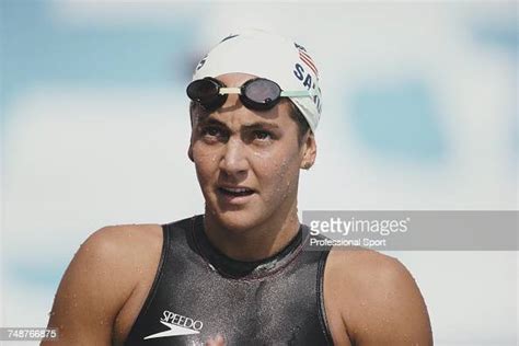 American Swimmer Summer Sanders Pictured During Competition For The
