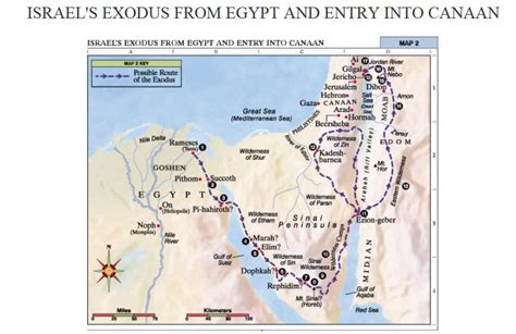 Israels Journey Through Wilderness Canaan Map Nile Delta Basic Website