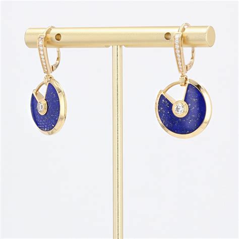 Cartier Amulette Lapis Lazuli Diamond Karat Yellow Gold Dangle