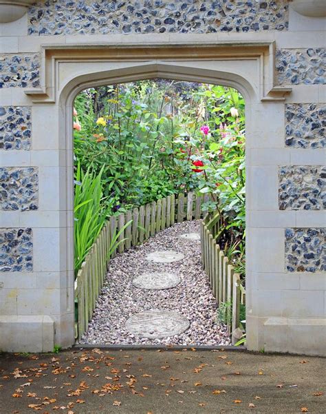 Secret Garden Path Stock Photo Image Of Picket Lupin 25326696