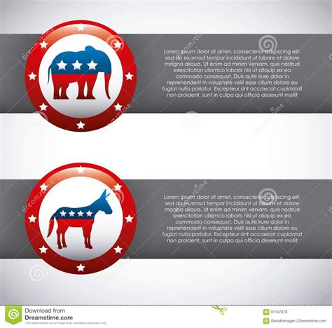 Usa Political Parties Symbols Cartoon Vector 75685753