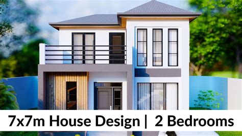 7x7 Meters Small House Design Idea With 2 Bedrooms My New Home Decor