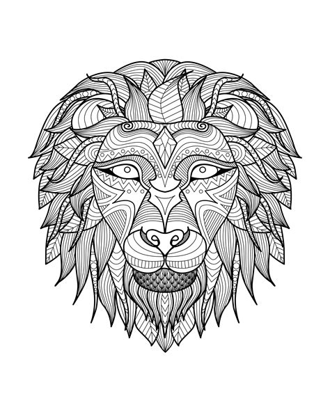 Free download 39 best quality africa coloring pages at getdrawings. Africa lion head 2 - Africa Adult Coloring Pages