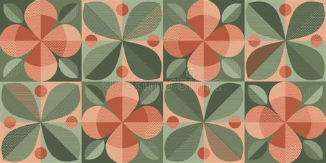 Minimal Abstract Geometry Flowers Leaves Patterns Stock Vector