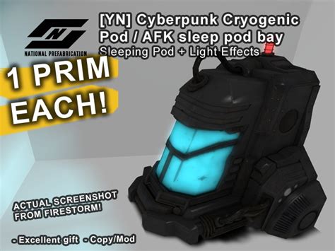 Second Life Marketplace Yn Cyberpunk Stasis Cryogenic Pod Afk