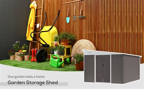 Outsunny 113 X 92ft Steel Garden Storage Shed With Double Sliding
