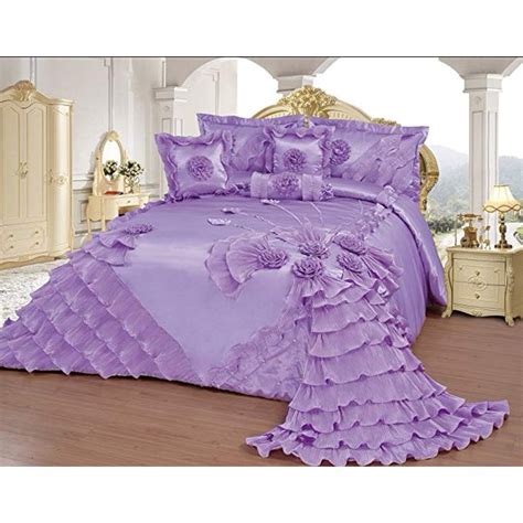 Includes one comforter, two shams (one for twin sizes), and pillowcases. OctoRose® Royalty Oversize Wedding Birthday Bedding ...