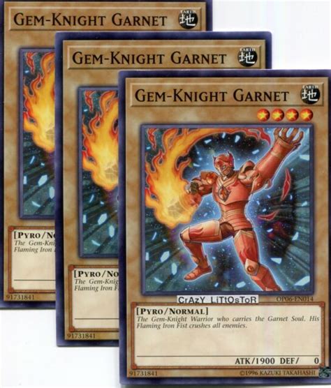 3 X Yu Gi Oh Gem Knight Garnet Promo Common Mint Op06 En014 Ebay