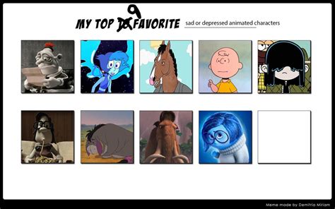 Top 8 Favorite Saddepressed Animated Characters By Thearist2013 On