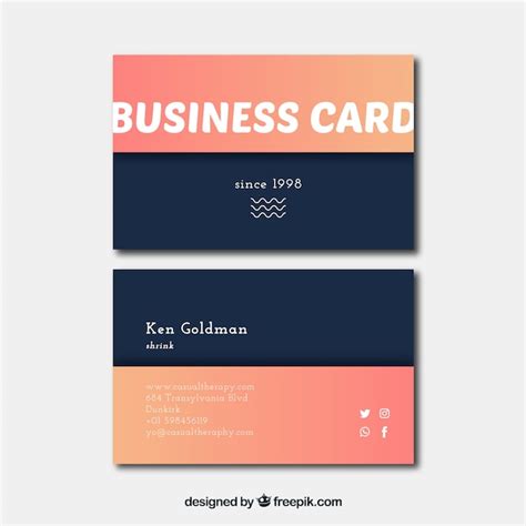 Free Vector Creative Business Card Template In Flat Design