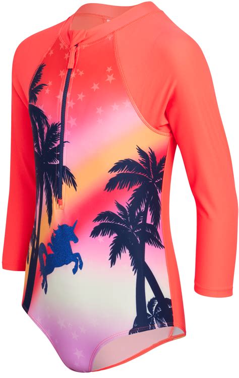 Limited Too Girls Rashguard Upf 50 One Piece Long Sleeve Sunsand