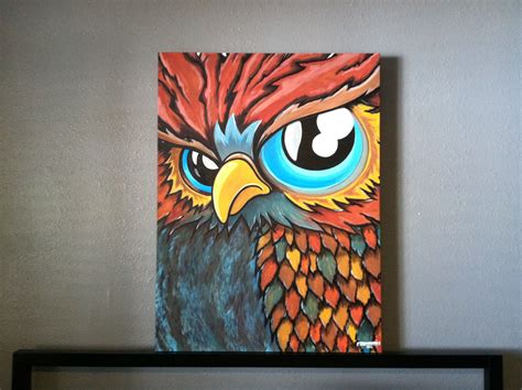 Owl Acrylic Painting Owl Acrylic