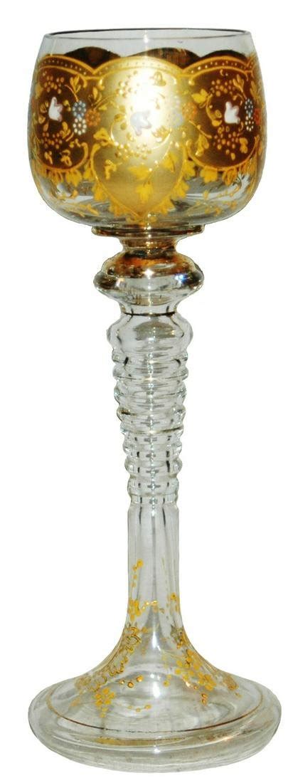 Moser Gilded Enamel Floral Goblet Glass Stem Nov 01 2019 Fox Auctions In Pa
