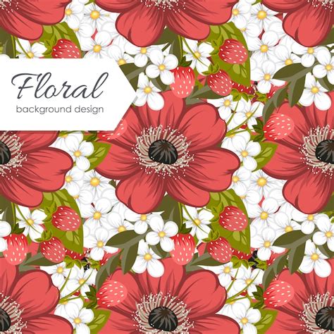 Lindo Estampado Floral Con Flores De Colores Vector Premium