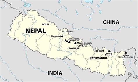 Nepal Himalaya Mapa Mapa De Nepal Himalaya Asia Sur Asia
