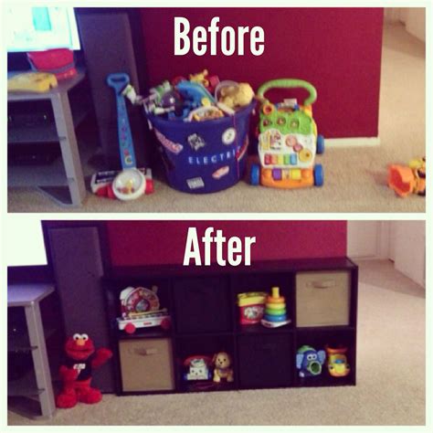 By starting with organizing their toys, you are teaching them skills they can use throughout their life. Living room toy storage | Living room toy storage, Toy ...