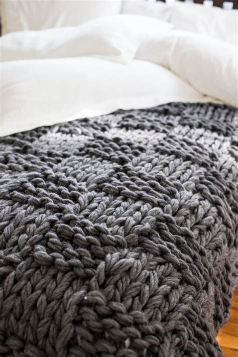 Chunky Knit Throw Blanket Pattern Arm Knitting Etsy Chunky Crochet