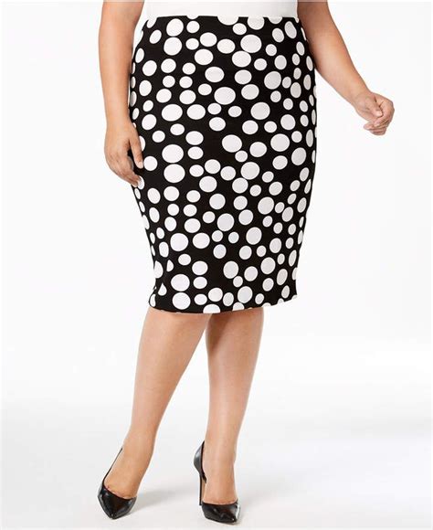 eci plus size polka dot pencil skirt polka dot pencil skirt printed