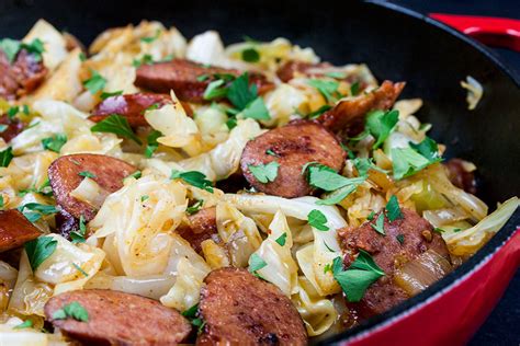 Discard the garlic and rosemary and toss in the cabbage. Fried Cabbage and Sausage - Don't Sweat The Recipe