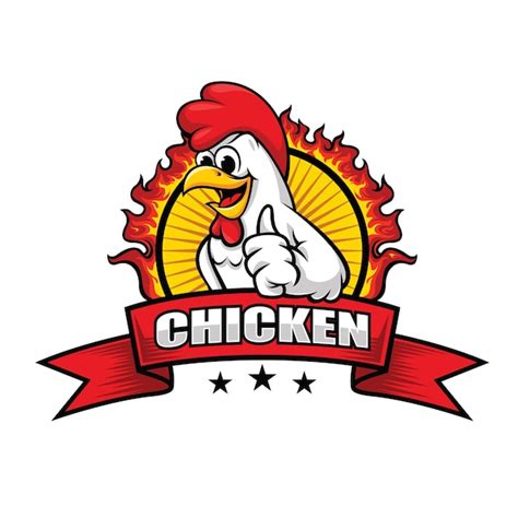 Chicken Mascot For Restaurant Logo Vector Premium Download