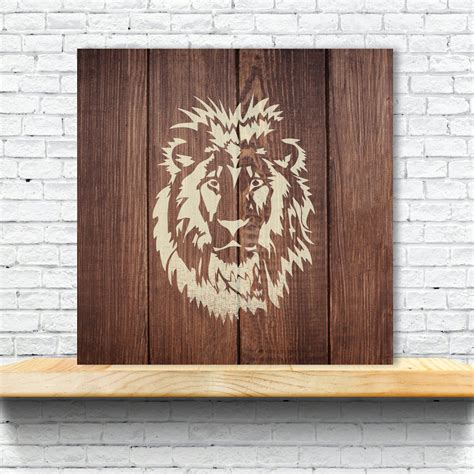 Lion Head Stencil Plastic Mylar Stencil For Painting Walls Etsy