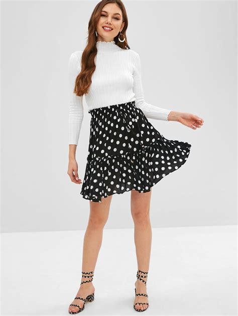 a line polka dot mini skater skirt black ad dot polka line mini black ad mini